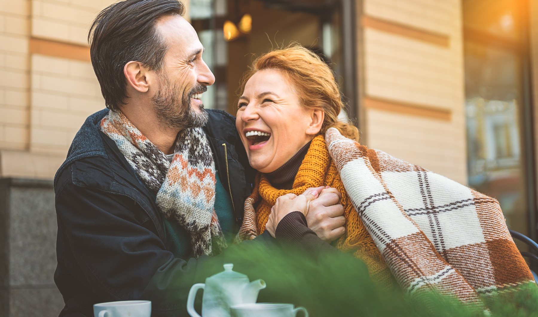 Couple laughing